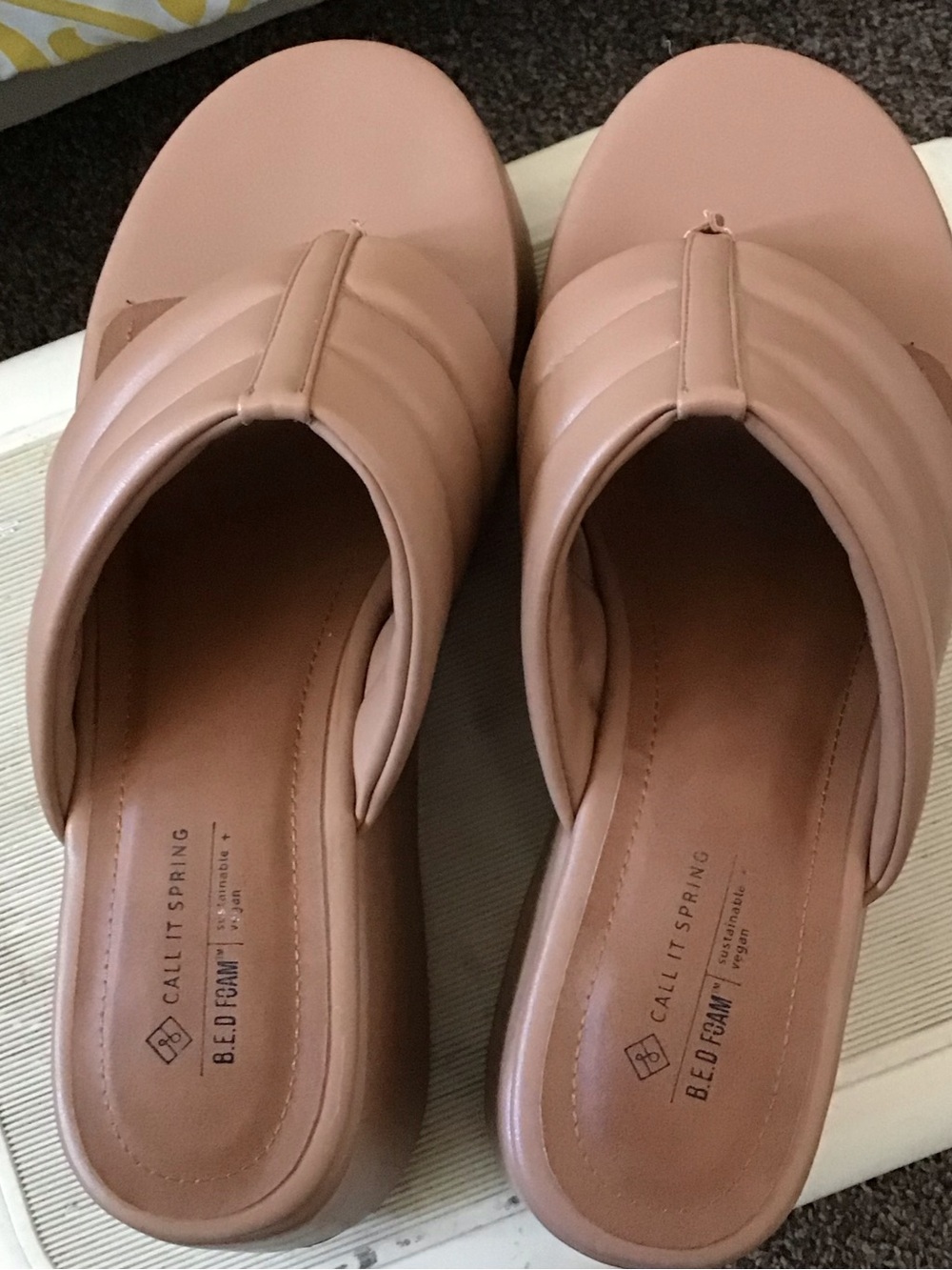 Call It Spring Blush Nude Quilted Strap Slide Mules